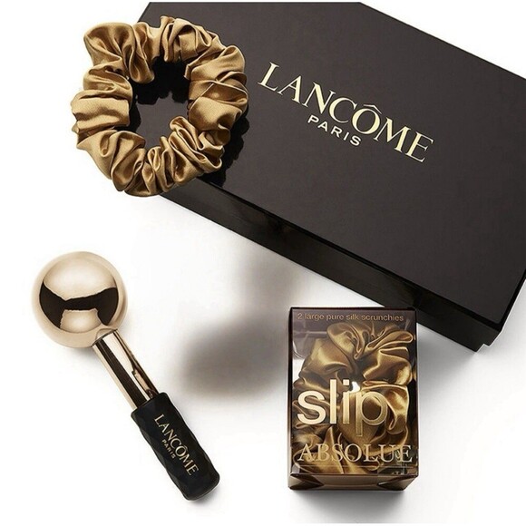 RARE Lancome Absolue X Slip Silk Scrunchies Facial Cooling Globe Massager Set - Picture 10 of 11